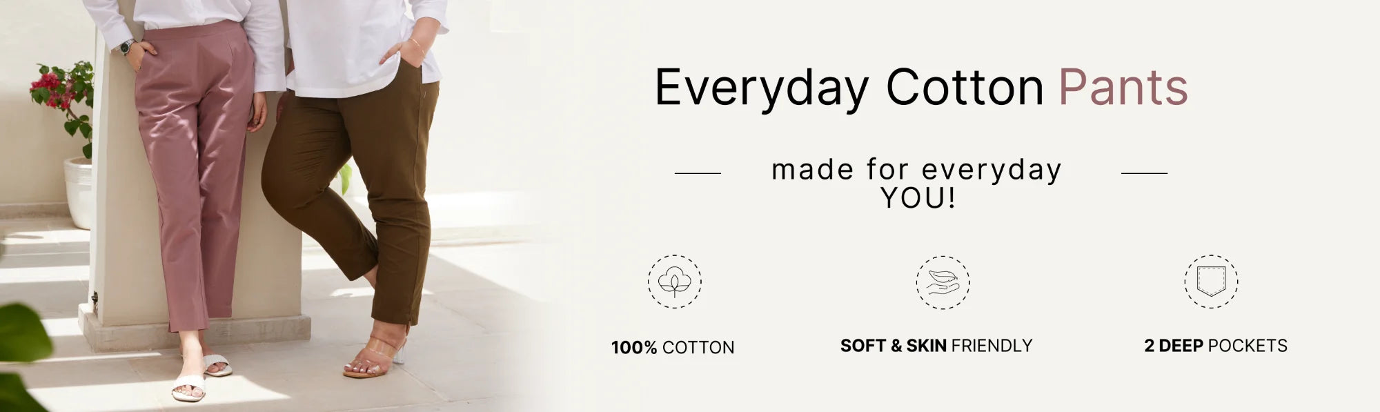 Women Everyday Cotton Pants