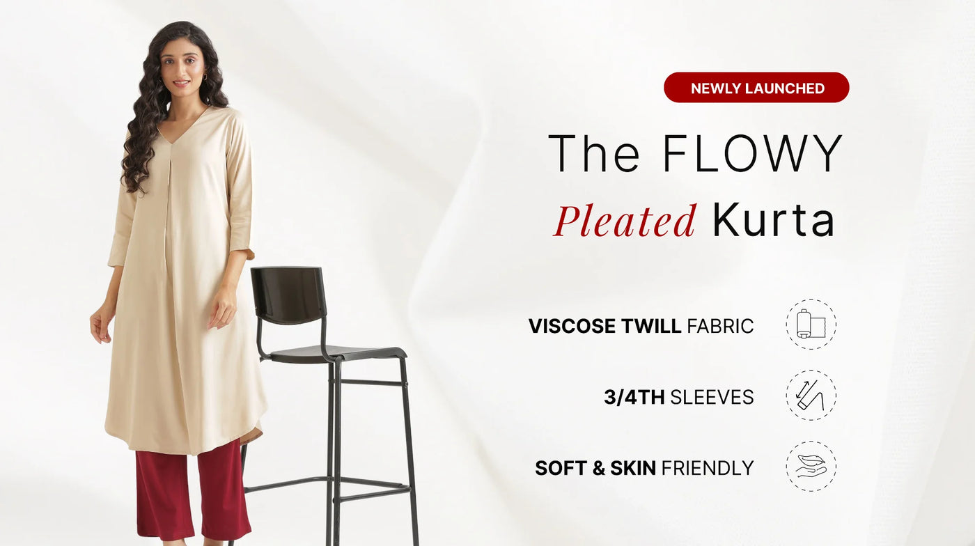 Women Flowy Pleated Kurta