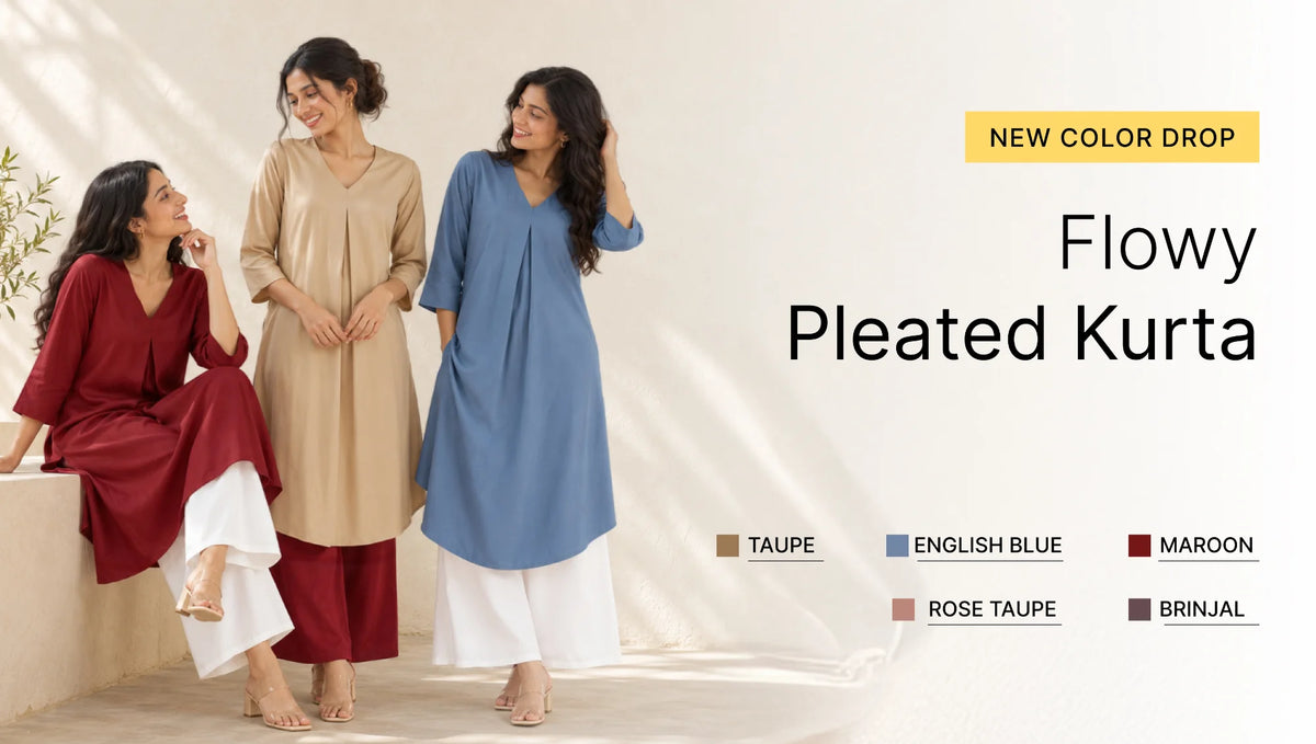Women Flowy Pleated Kurta