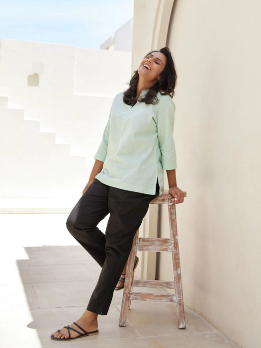 Women Black Cotton Pant