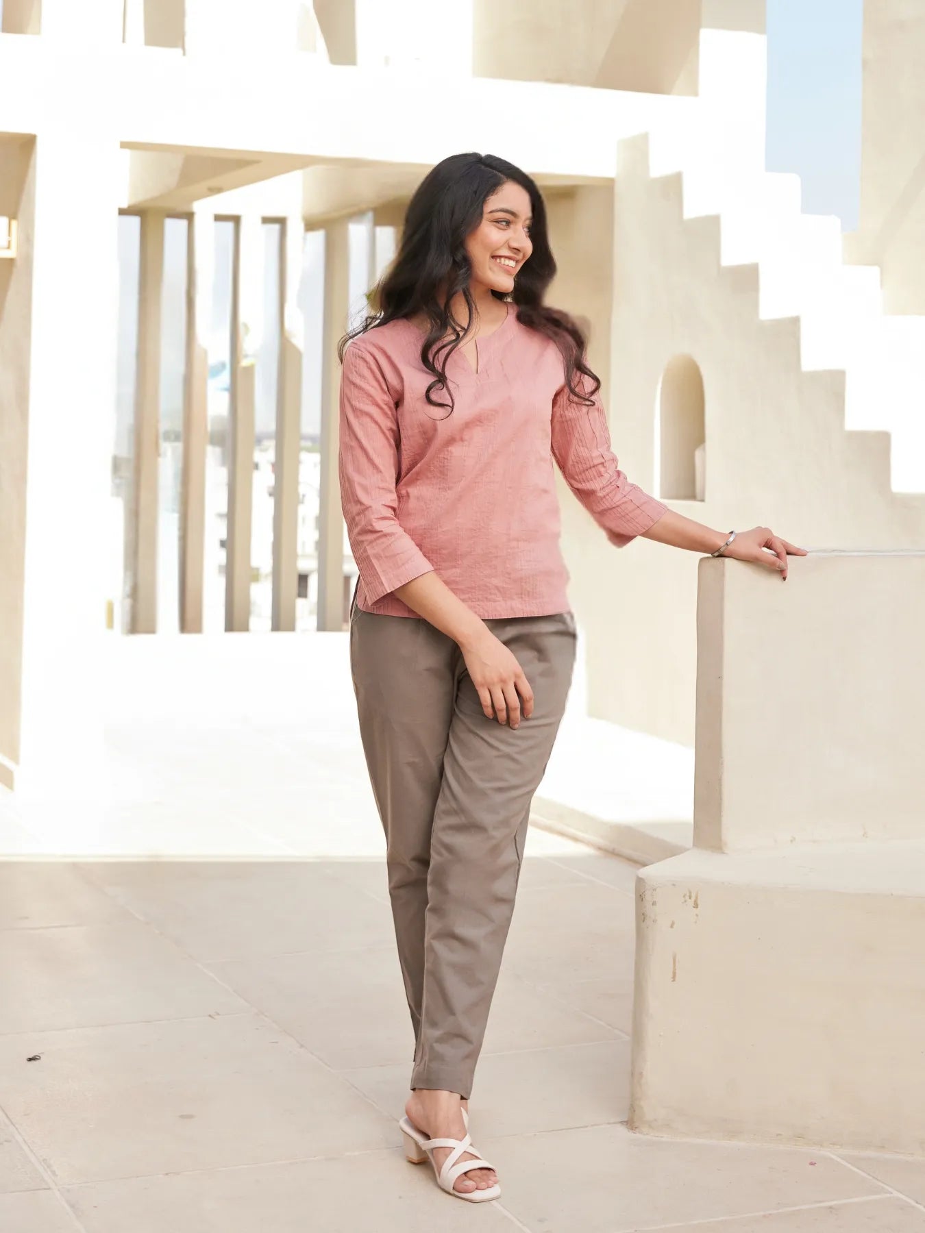 Women Grey Cotton Pant