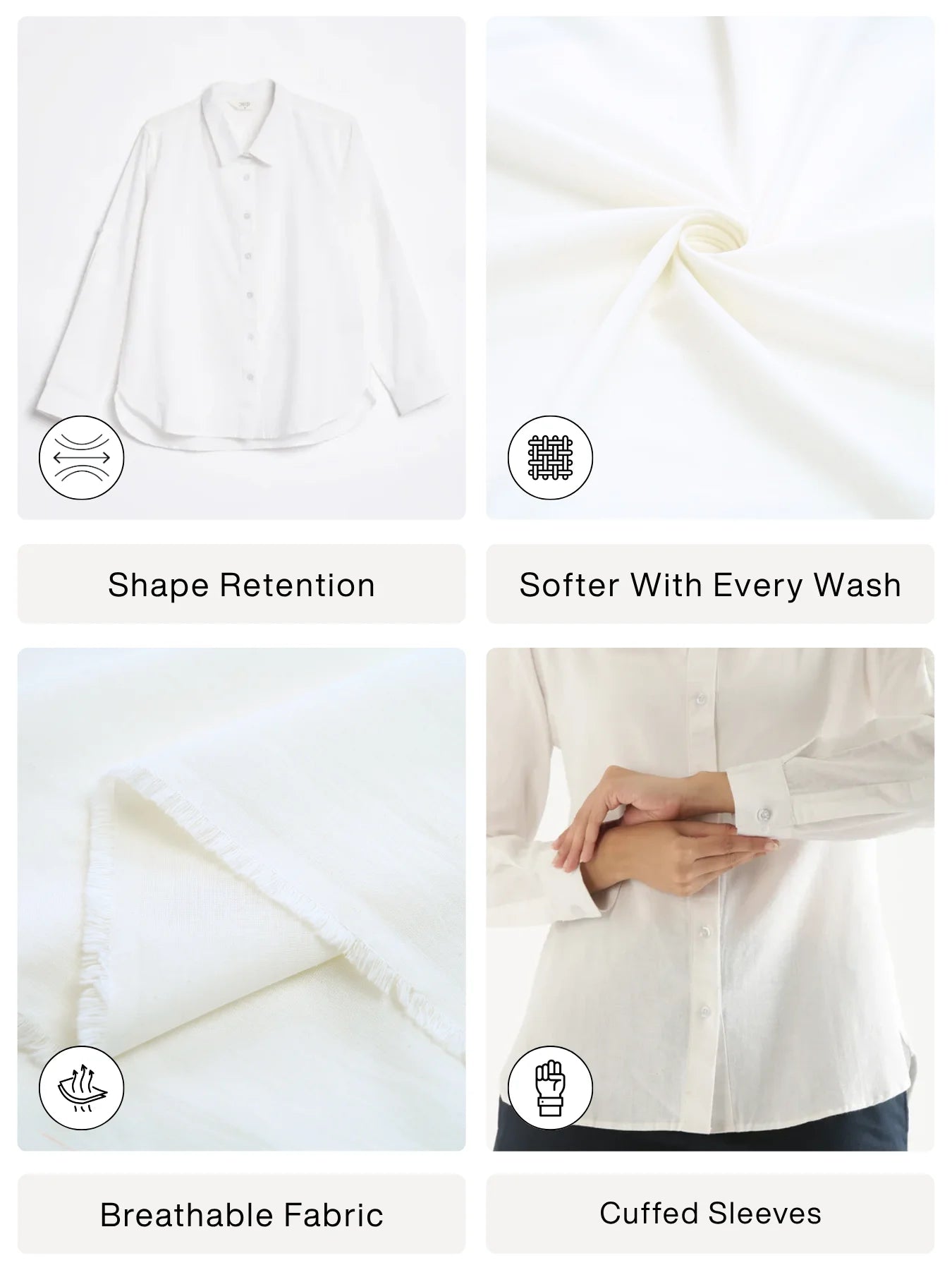 Women White Airy-Linen Shirt