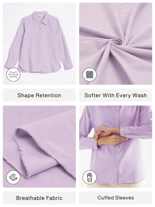 Women Lilac Airy-Linen Shirt