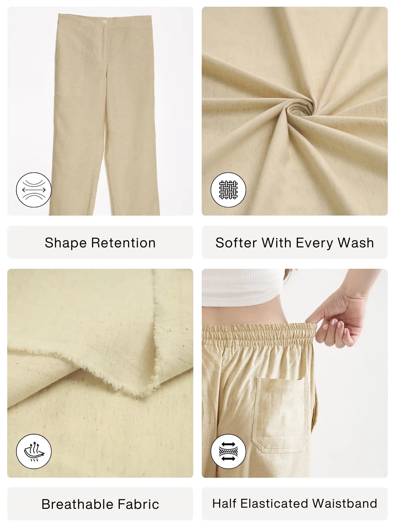 Women Fawn Airy Linen Straight Pants