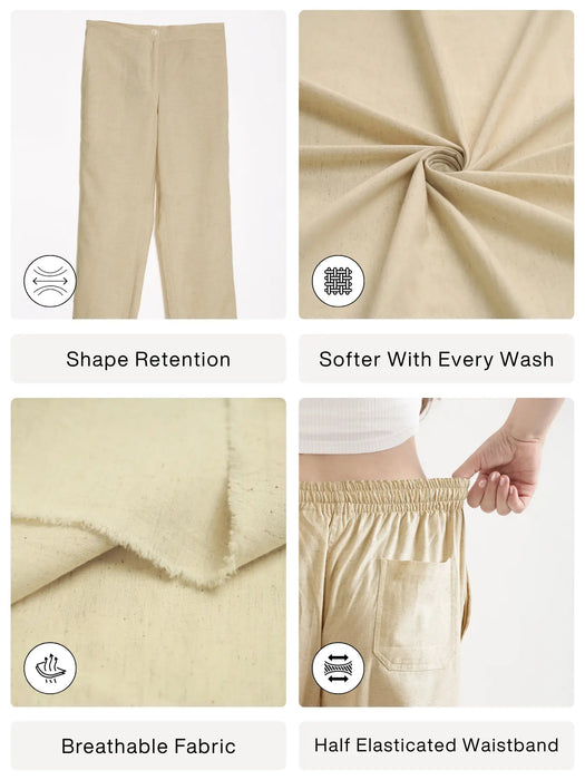 Women Fawn Airy Linen Straight Pants