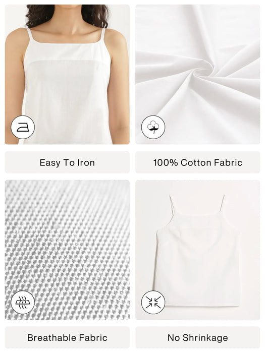Women White Cotton Camisole Top
