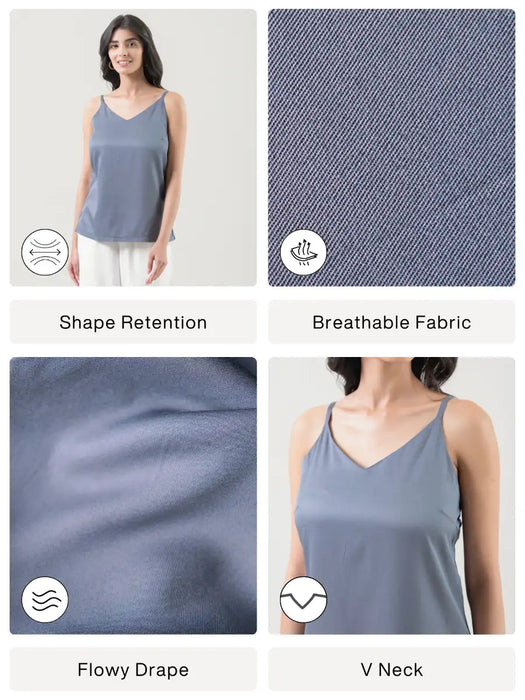 Women Grey Flowy Camisole Top
