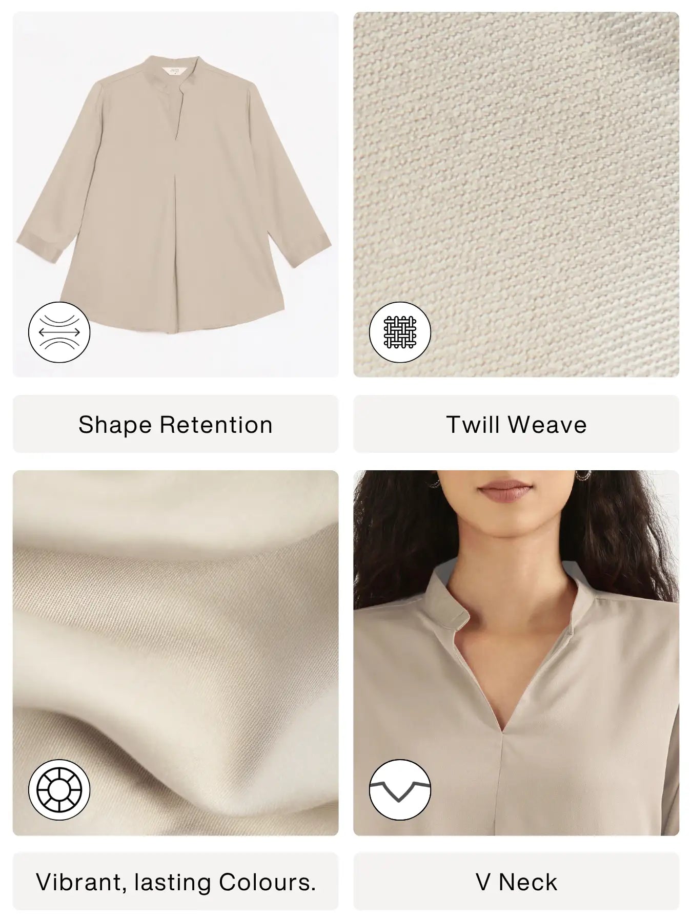 Women Taupe Viscose Pleated Top
