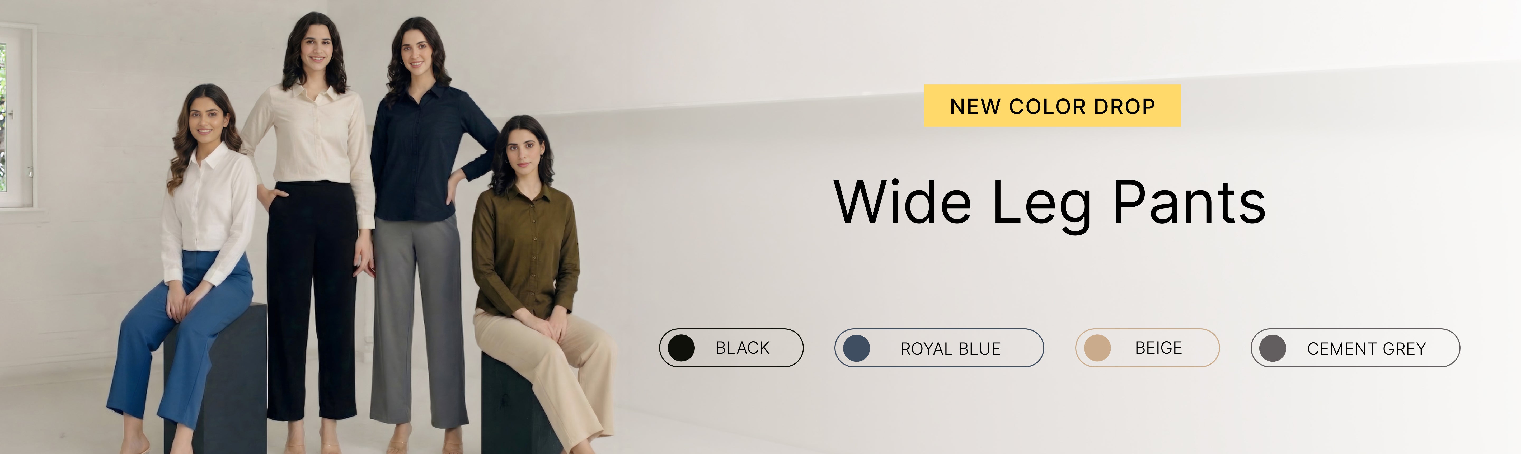 Women Wide Leg Pants banner desktop