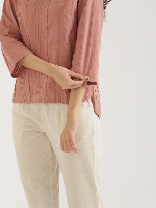 Women Rose Taupe Everyday Cotton Top