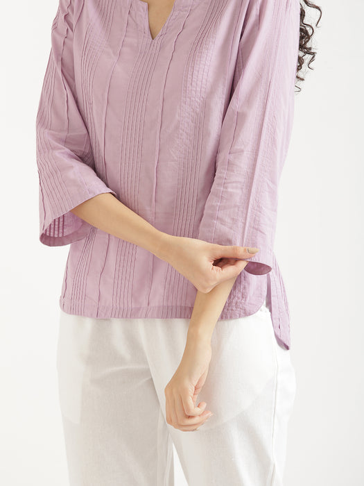 Women Lilac Everyday Cotton Top