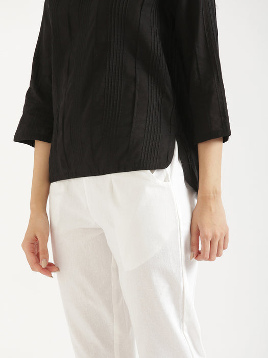 Women Black Everyday Cotton Top