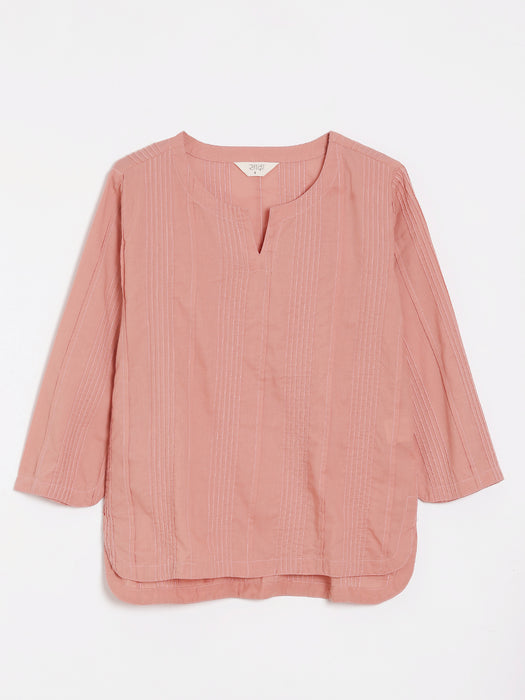 Women Rose Taupe Everyday Cotton Top