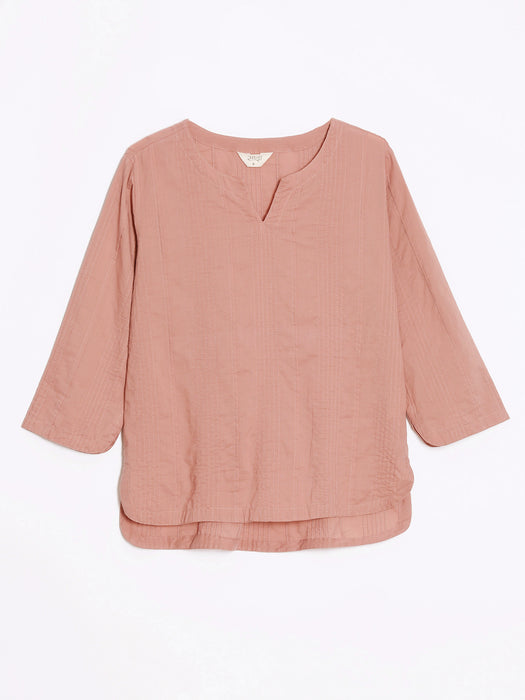 Women Rose Taupe Everyday Cotton Top