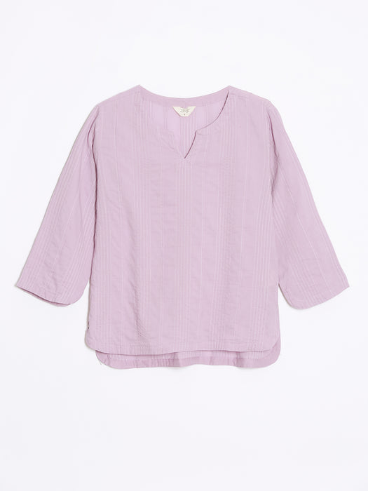 Women Lilac Everyday Cotton Top