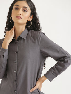 Slate Grey Airy-Linen Shirt