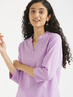 Lilac Airy Linen Short Kurta