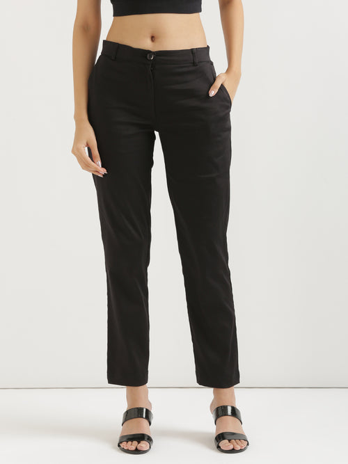 Women Black Formal Pant