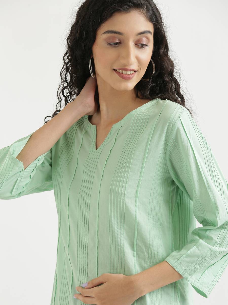 Women Mint Green Everyday Cotton Top