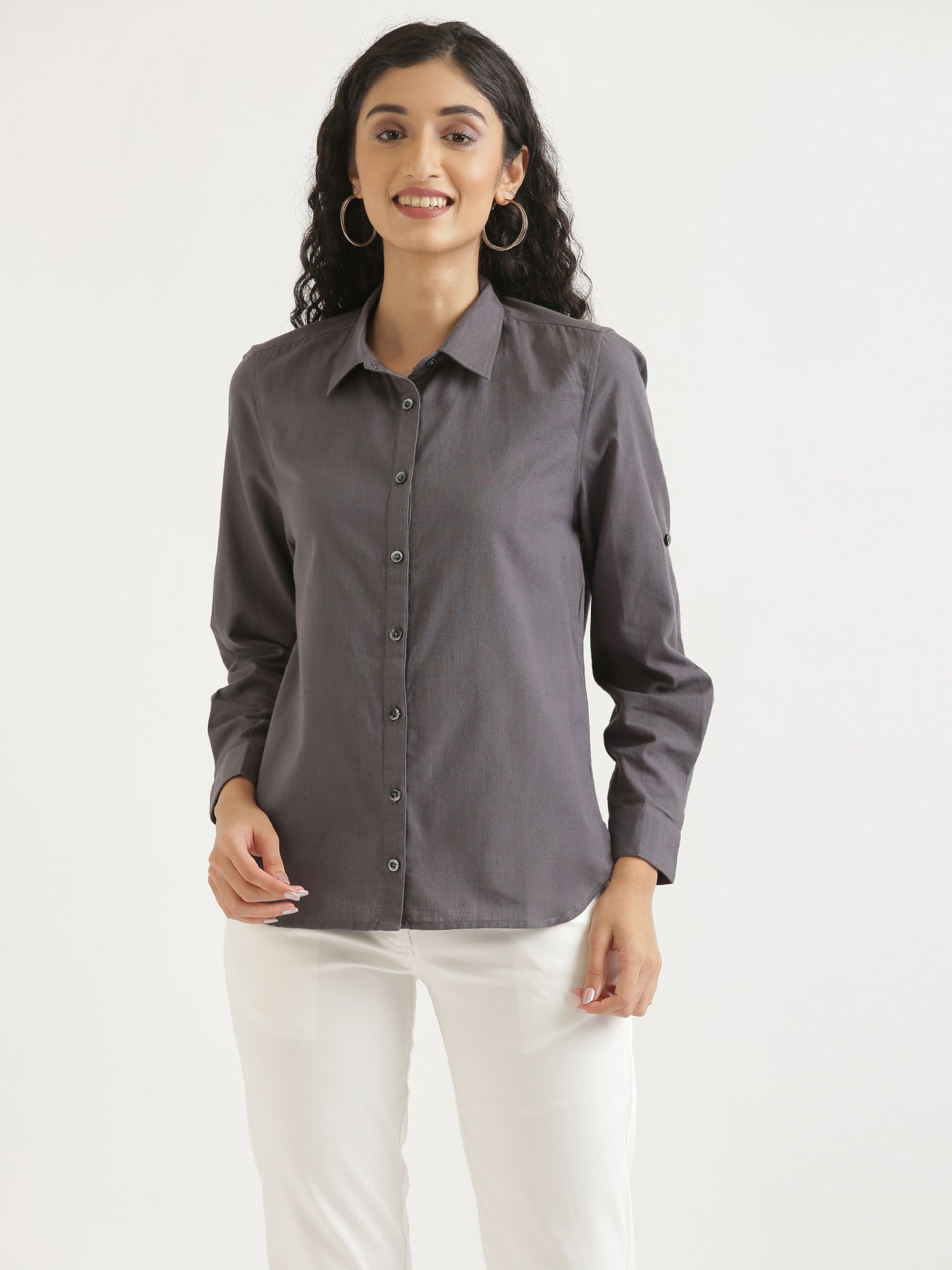 Slate Grey Airy-Linen Shirt