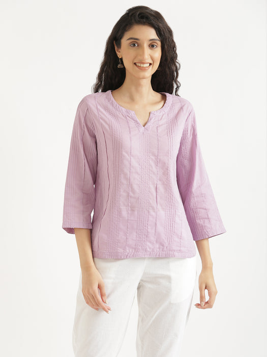 Women Lilac Everyday Cotton Top