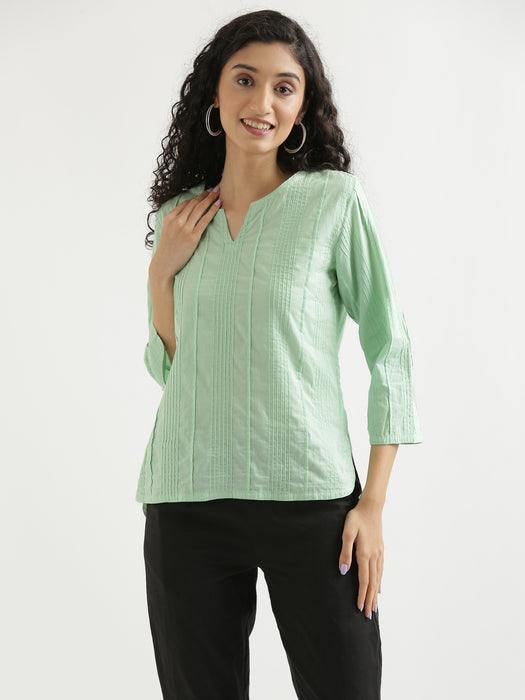 Women Mint Green Everyday Cotton Top