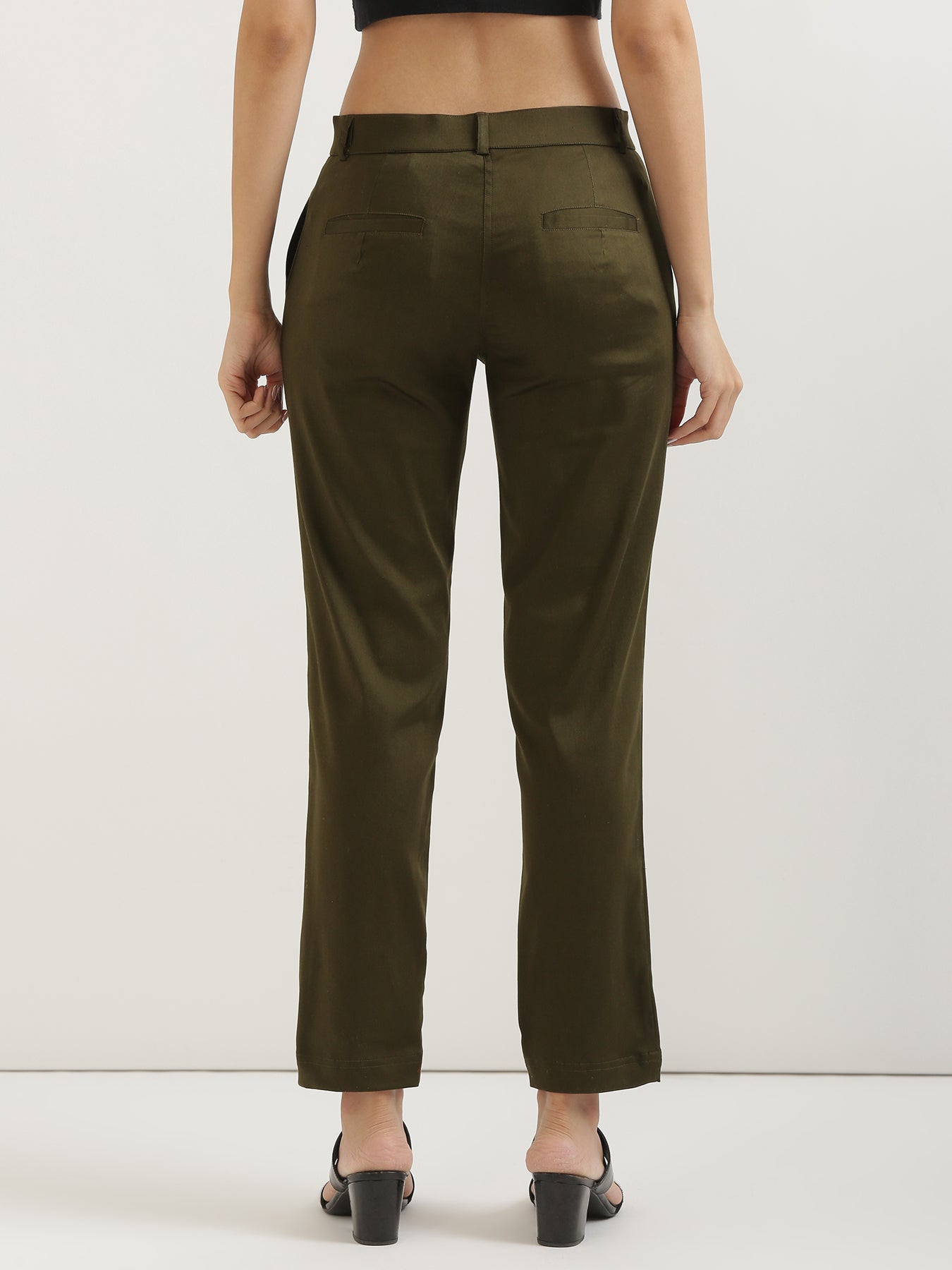 Stylish womens Trousers & Pants / Cigarette Pent for women, Mehndiya Olive  Green Ladies Pant (Olive)
