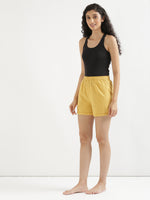 Yellow Airy-Linen Shorts