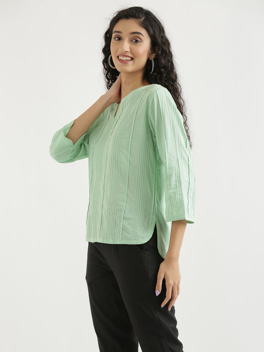 Women Mint Green Everyday Cotton Top