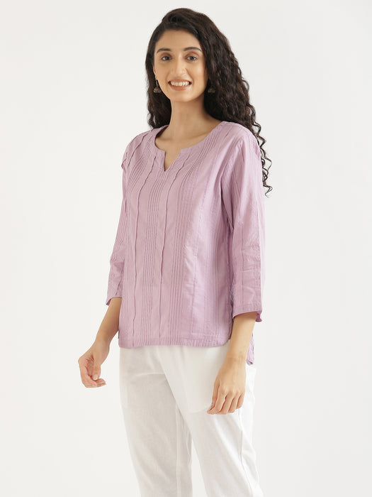 Women Lilac Everyday Cotton Top