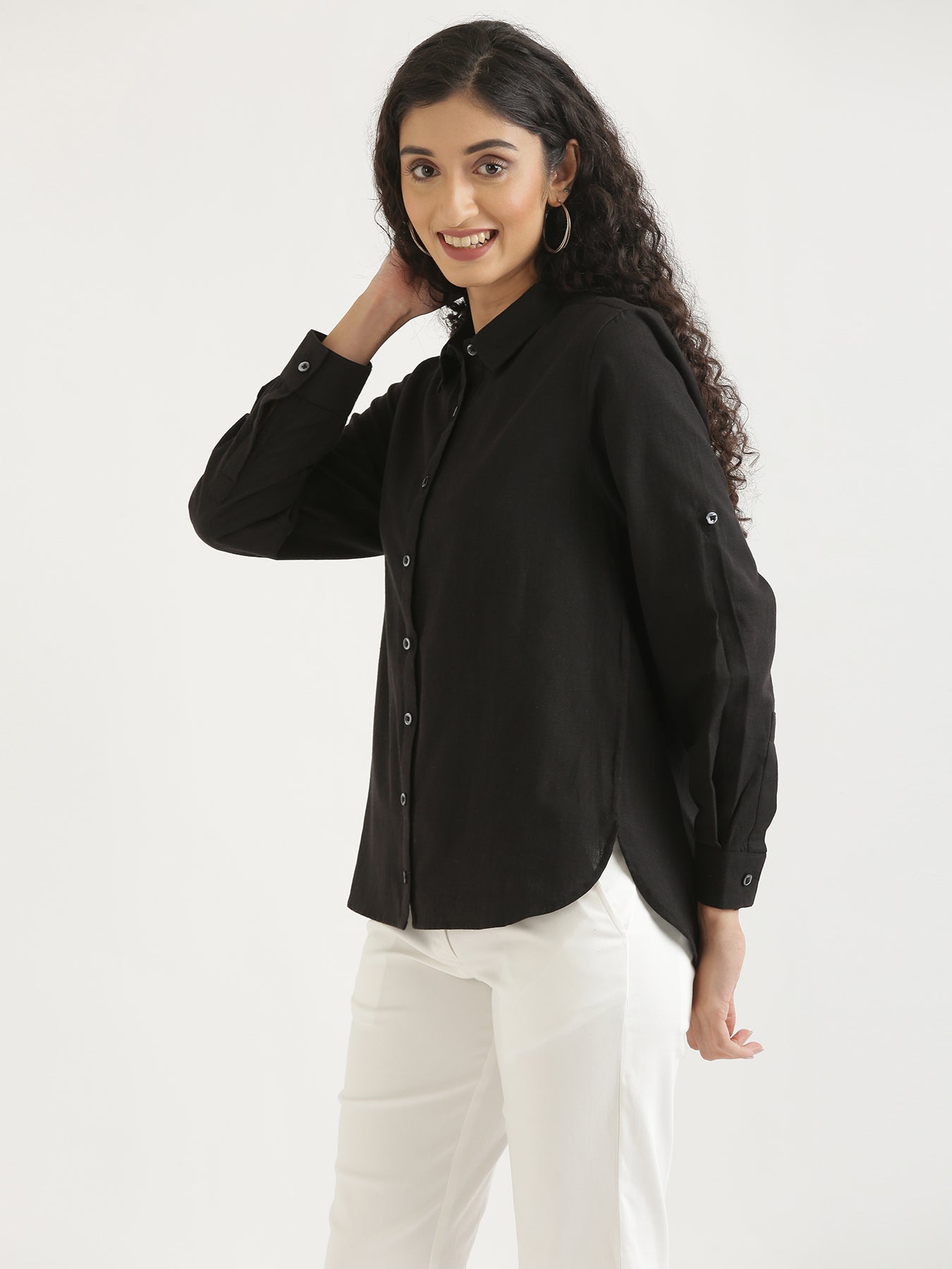 Black Airy-Linen Shirt