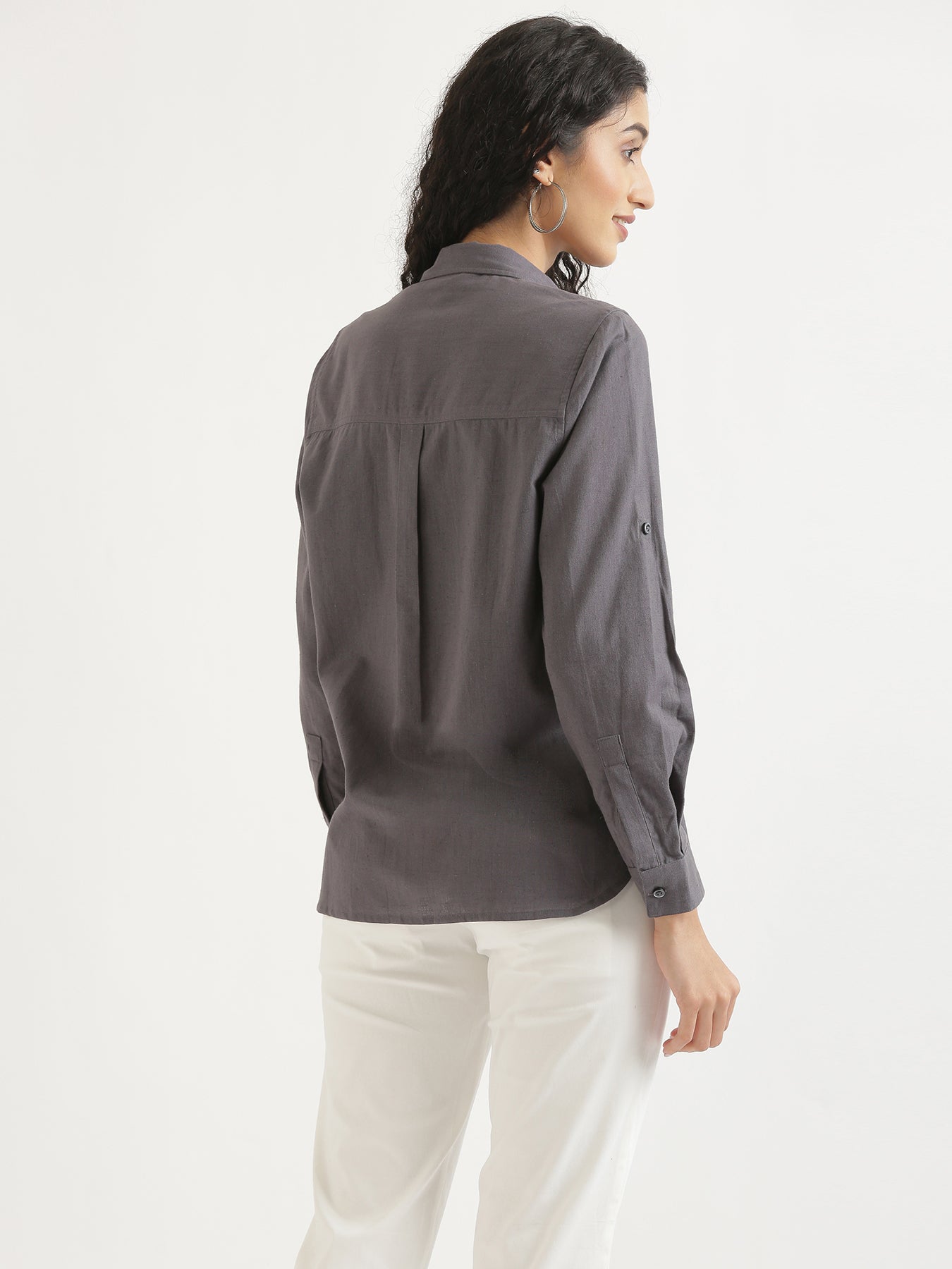 Slate Grey Airy-Linen Shirt