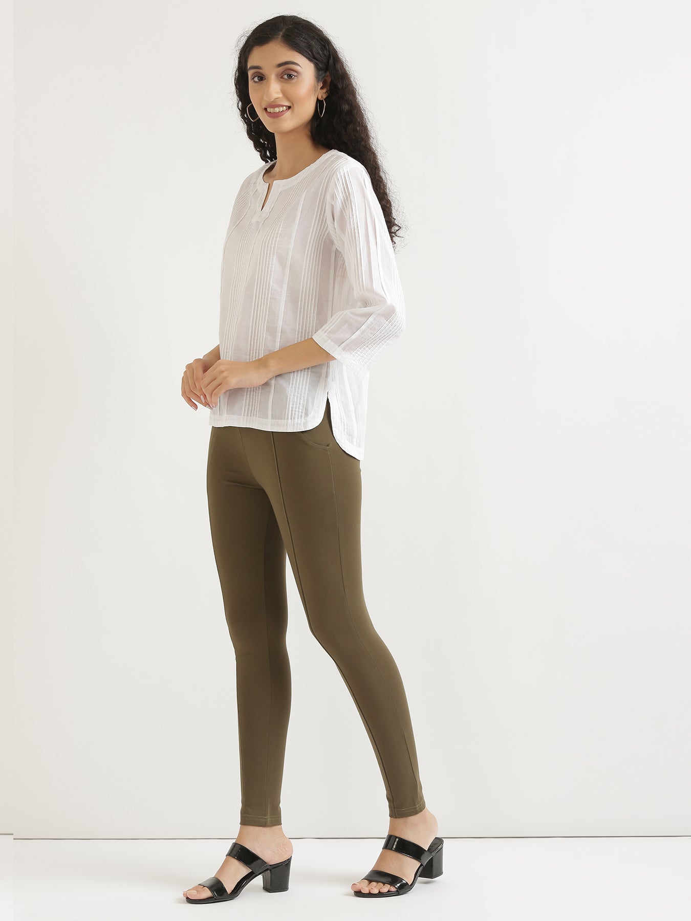 Olive Green 4-Way Stretchable Pants