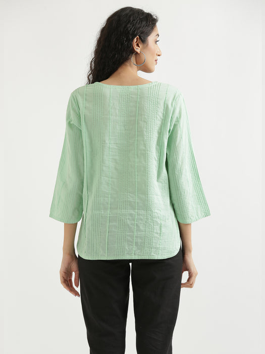 Women Mint Green Everyday Cotton Top
