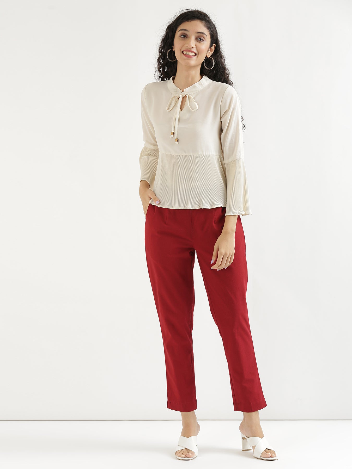 WISHFUL by W Slim Fit Women Red Trousers - Buy WISHFUL by W Slim Fit Women  Red Trousers Online at Best Prices in India | Flipkart.com