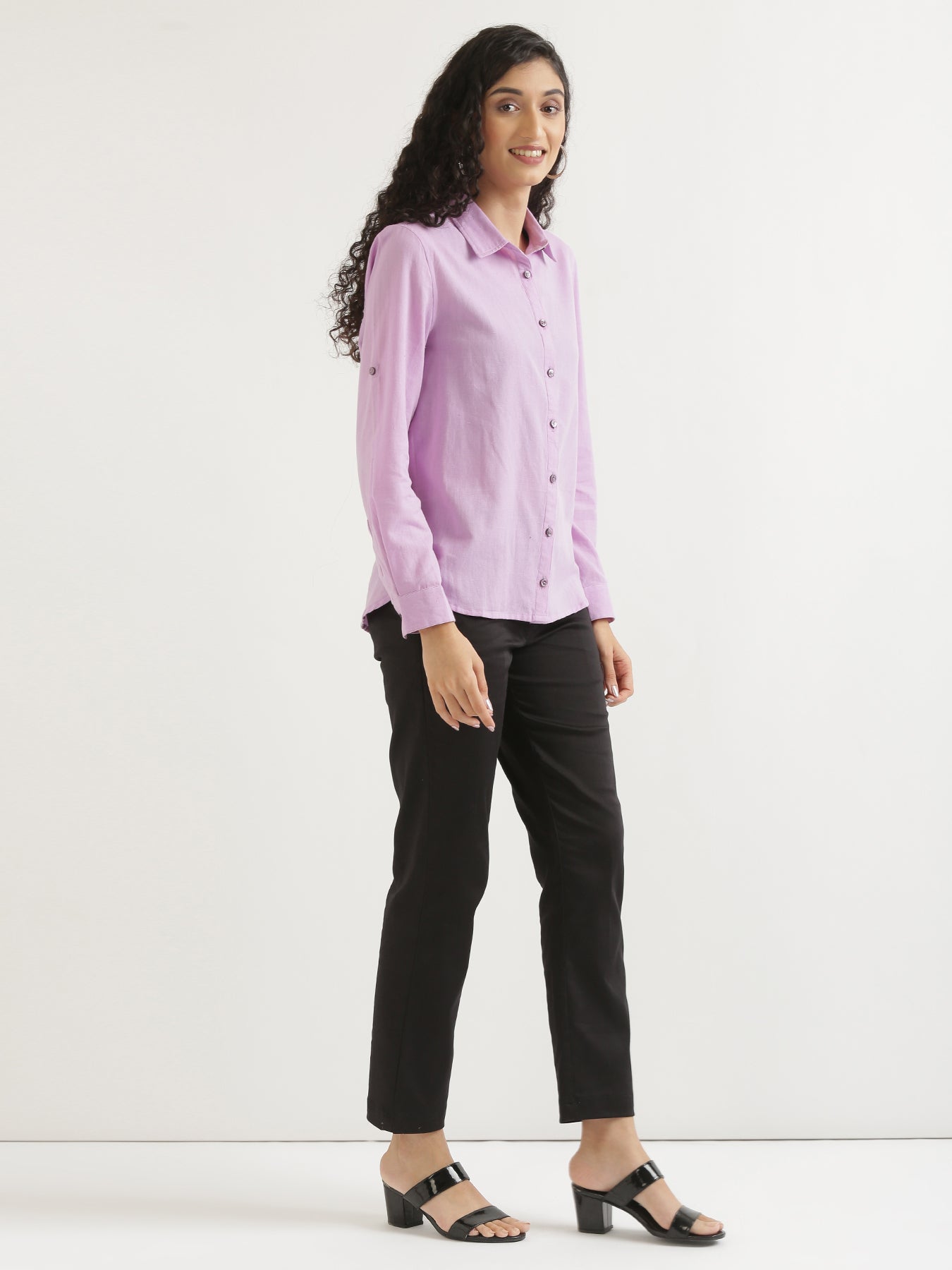 Lilac Airy-Linen Shirt