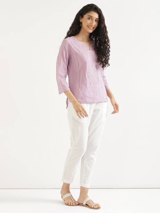 Women Lilac Everyday Cotton Top