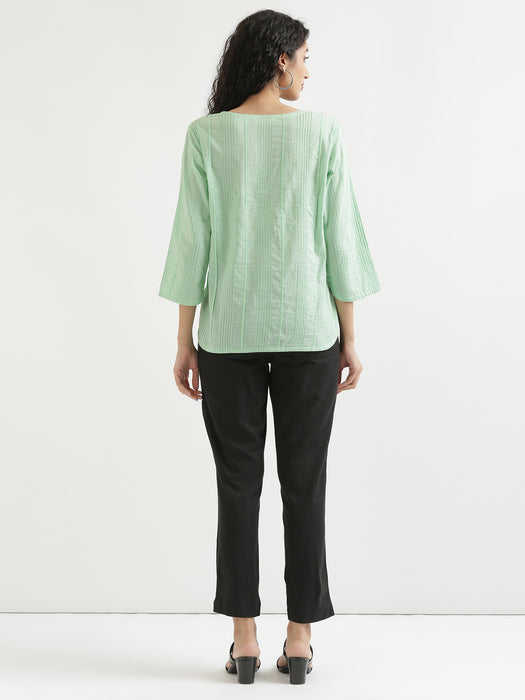 Women Mint Green Everyday Cotton Top