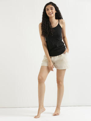 Ecru Airy-Linen Shorts