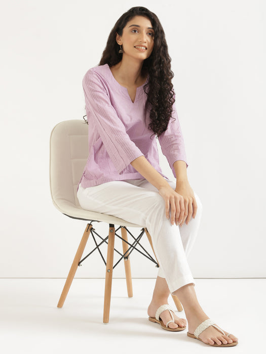 Women Lilac Everyday Cotton Top