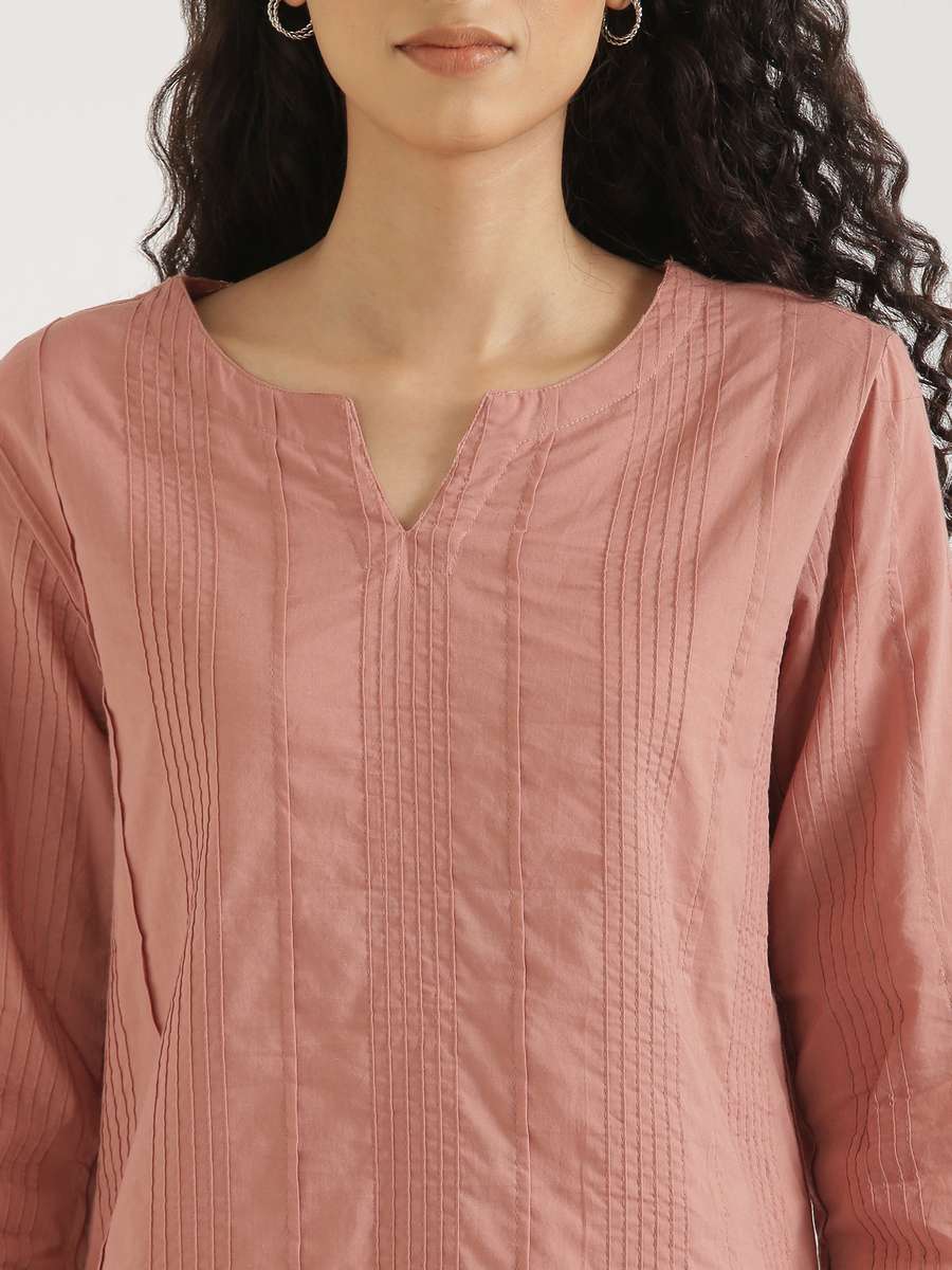 Women Rose Taupe Everyday Cotton Top