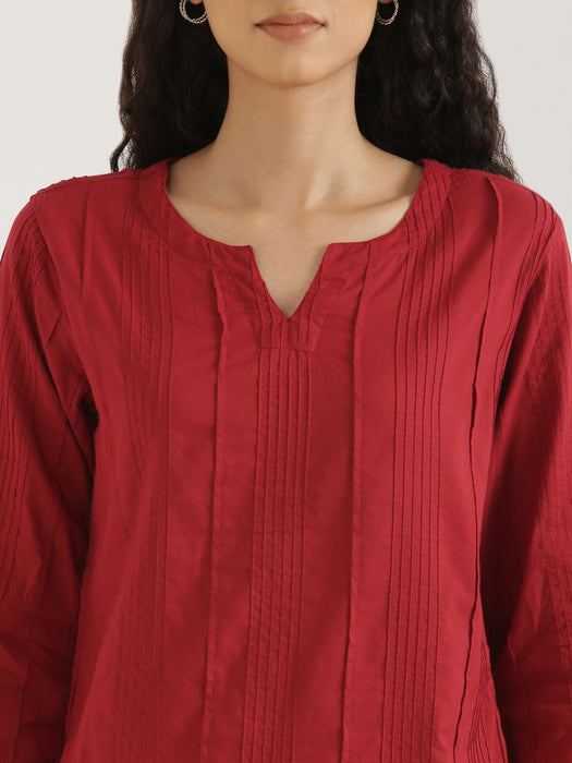 Women Raspberry Everyday Cotton Top