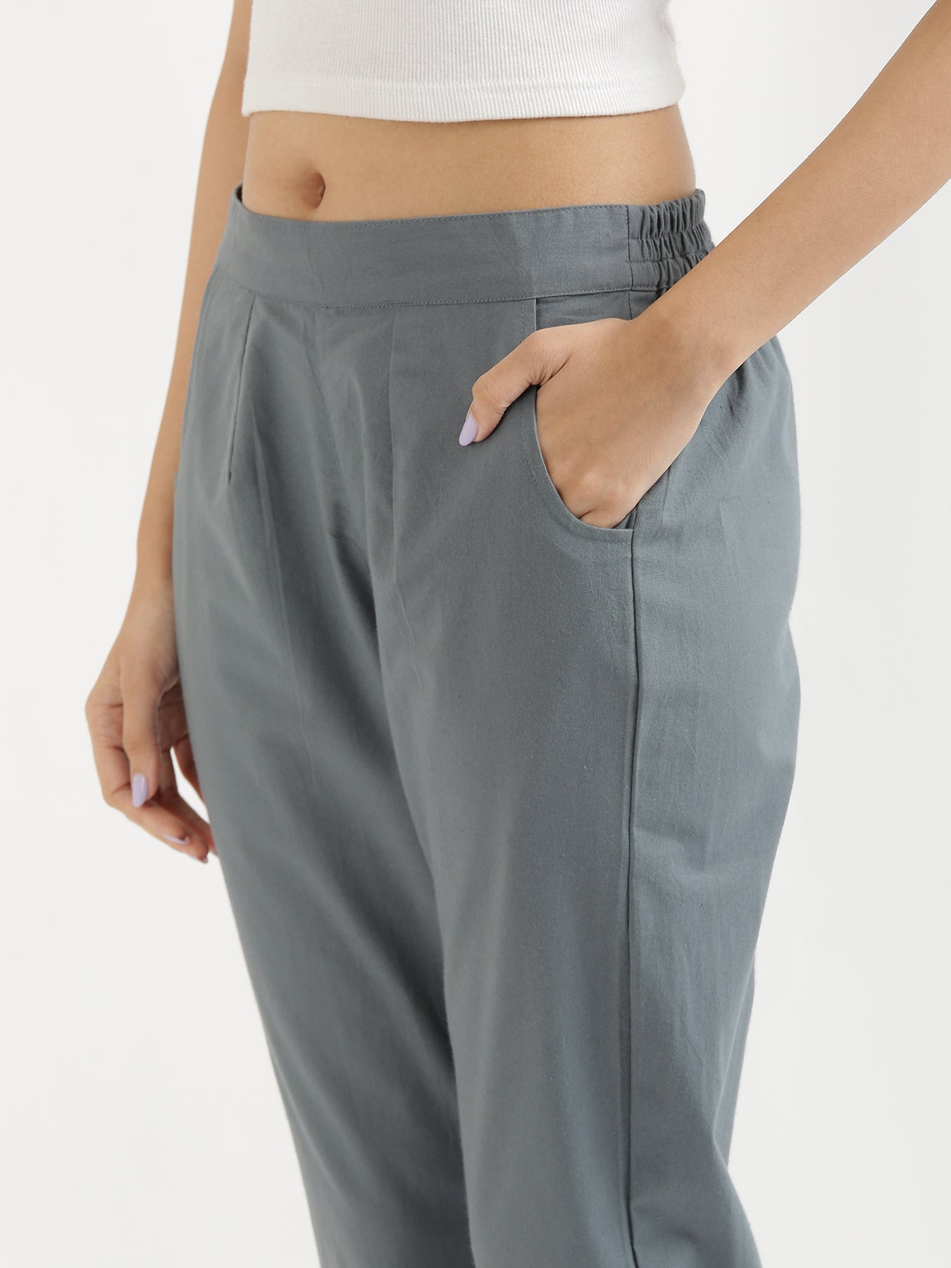 Robell Marie Cropped Trousers Silver Grey | Free Shipping | Style Boutique  NI
