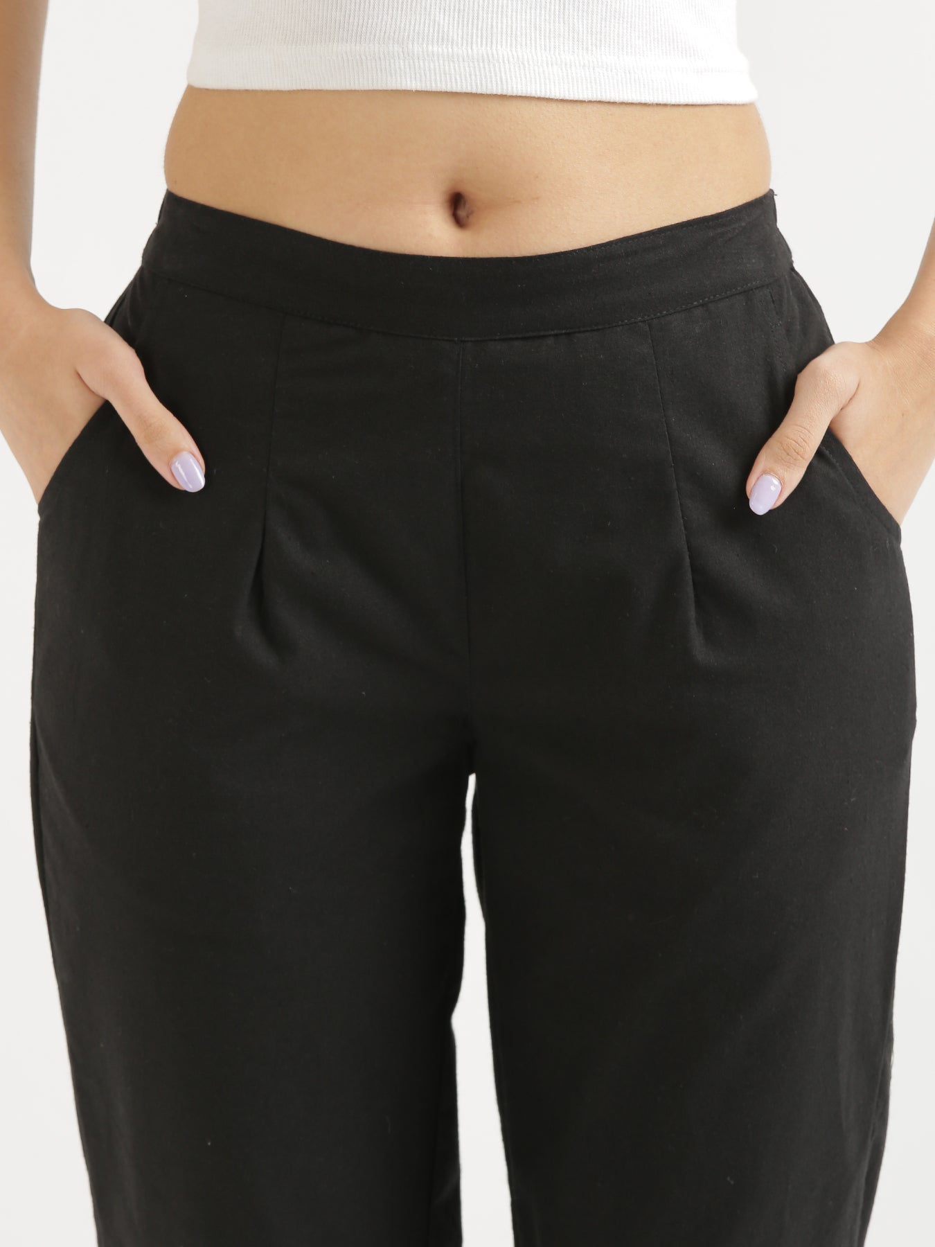 Buckle-detail Dress Pants - Beige - Ladies | H&M US