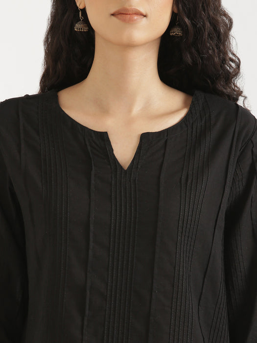 Women Black Everyday Cotton Top