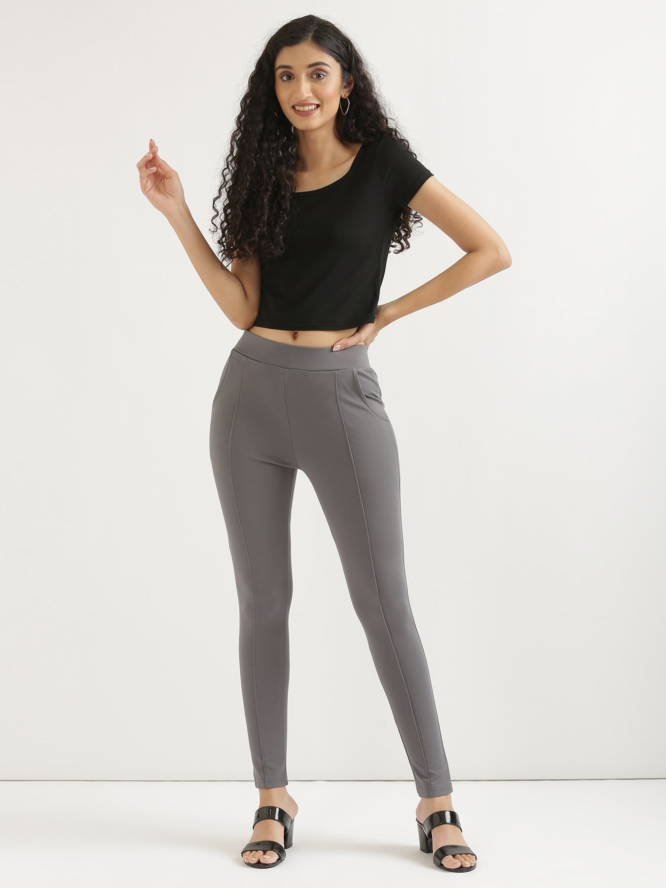 Change Full Length Leggings with Pockets in Black | Oh Polly