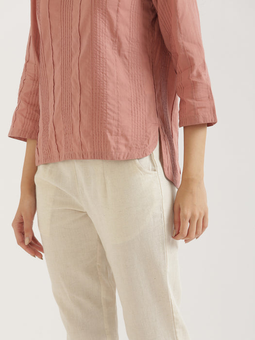 Women Rose Taupe Everyday Cotton Top